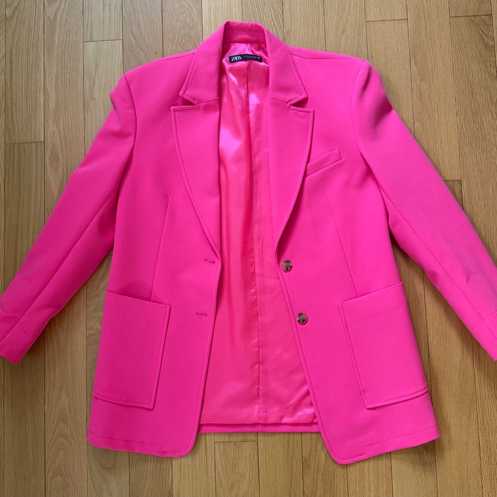 Zara women’s blazer hot pink